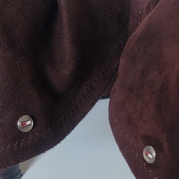 Tommy Hilfiger Brown Suede Mid-Calf High Heeled Booties Sz 9 - Picture 8 of 11